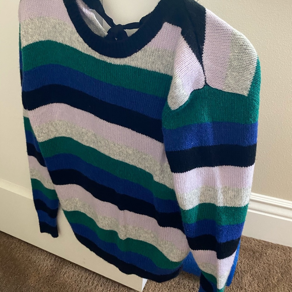 Halogen Stripe Bow Back Sweater